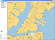 Bayonne  Wall Map Basic Style