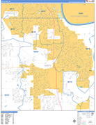 Bellevue  Wall Map Basic Style