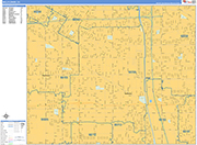 Bellflower  Wall Map Basic Style