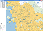 Berkeley  Wall Map Basic Style