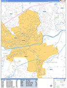 Bethlehem  Wall Map Basic Style