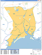 Bridgeport  Wall Map Basic Style