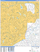 Brookhaven  Wall Map Basic Style