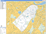 Brookline  Wall Map Basic Style
