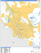 Brownsville  Wall Map Basic Style