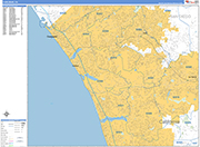 Carlsbad  Wall Map Basic Style