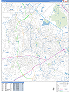 Cary  Wall Map Basic Style