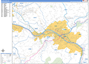 Charleston  Wall Map Basic Style