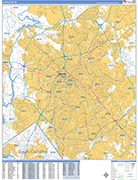 Charlotte  Wall Map Basic Style