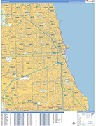 Chicago  Wall Map Basic Style