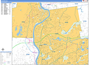 Chicopee  Wall Map Basic Style