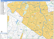 Clifton  Wall Map Basic Style