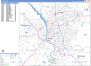 Columbus  Wall Map Basic Style