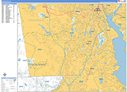 Cranston  Wall Map Basic Style