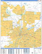 Dayton  Wall Map Basic Style