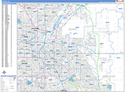 Denver  Wall Map Basic Style