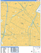 Downey  Wall Map Basic Style