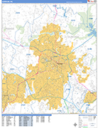 Durham  Wall Map Basic Style