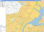 Elizabeth  Wall Map Basic Style