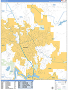 Escondido  Wall Map Basic Style