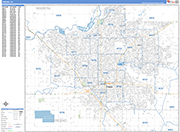 Fresno  Wall Map Basic Style
