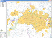 Gastonia  Wall Map Basic Style