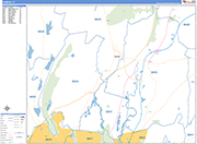 Hamden  Wall Map Basic Style