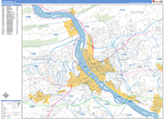 Harrisburg  Wall Map Basic Style