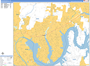 Hendersonville  Wall Map Basic Style
