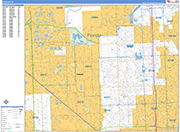 Hialeah  Wall Map Basic Style