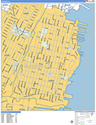 Hoboken  Wall Map Basic Style