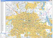 Houston  Wall Map Basic Style