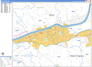 Huntington  Wall Map Basic Style