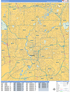 Indianapolis  Wall Map Basic Style