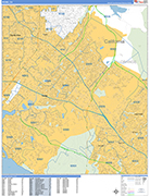 Irvine  Wall Map Basic Style