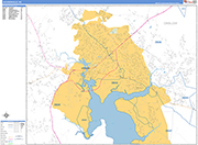 Jacksonville  Wall Map Basic Style