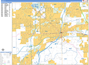 Joliet  Wall Map Basic Style