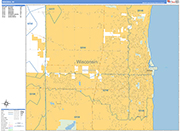 Kenosha  Wall Map Basic Style