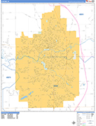 Kokomo  Wall Map Basic Style