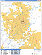 Lafayette  Wall Map Basic Style
