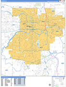 Lansing  Wall Map Basic Style