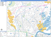 Levittown  Wall Map Basic Style