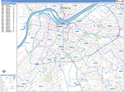 Louisville  Wall Map Basic Style
