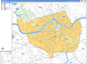 Lowell  Wall Map Basic Style