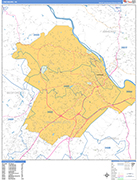 Lynchburg Wall Map Basic Style
