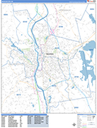 Manchester  Wall Map Basic Style