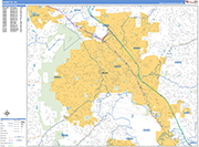 Marietta  Wall Map Basic Style