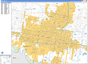 McAllen  Wall Map Basic Style