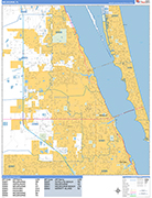 Melbourne  Wall Map Basic Style