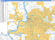 Memphis  Wall Map Basic Style